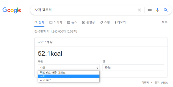 사과 칼로리