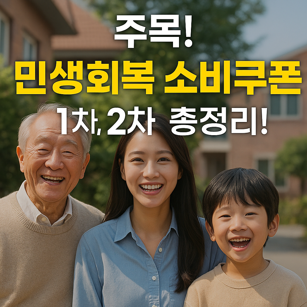 주목! 민생회복 소비쿠폰 1차, 2차 총정리!