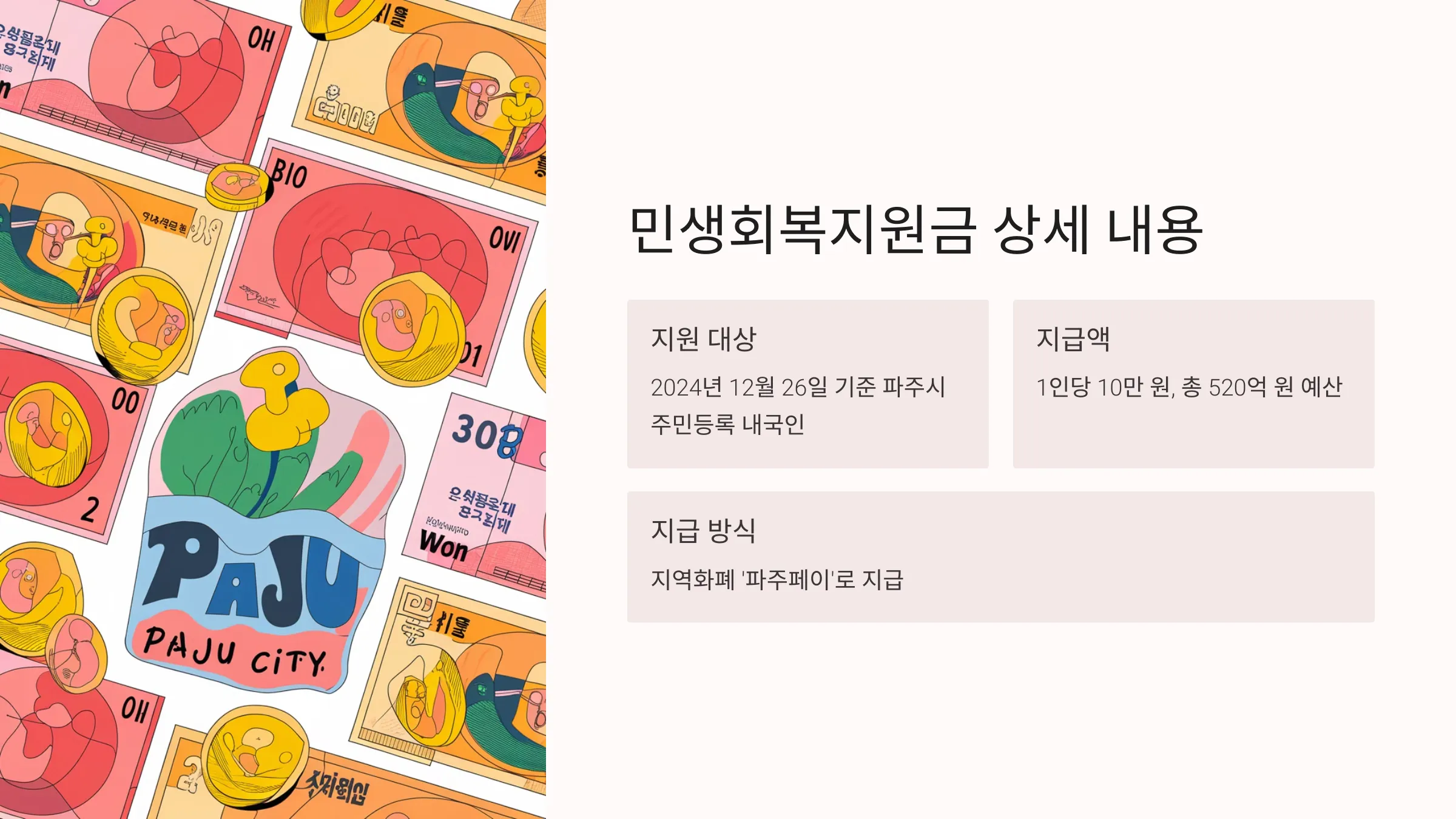 파주시 민생회복지원금 신청방법 및 사용처 안내