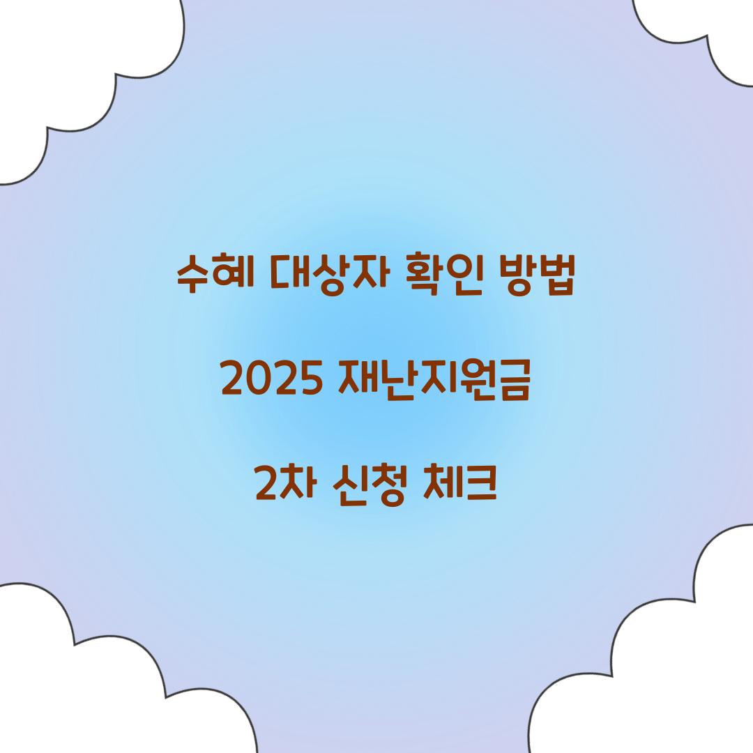 2025 재난지원금 2차