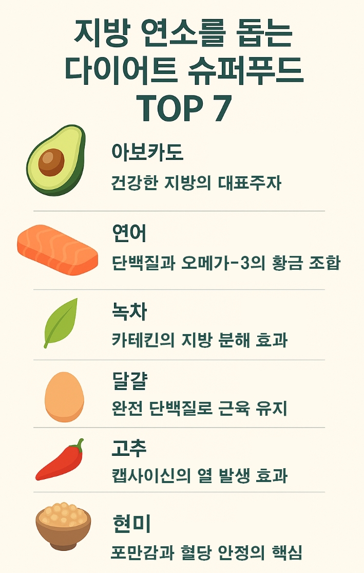 지방 연소를 돕는 다이어트 슈퍼푸드