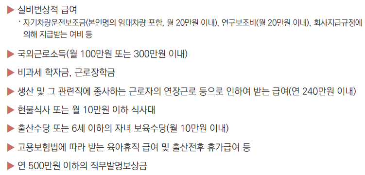 연말정산-비과세소득