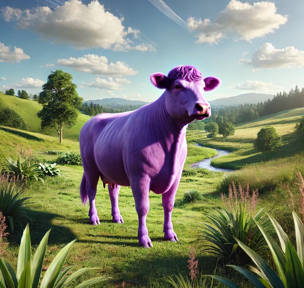 초원에 보랏빛 소