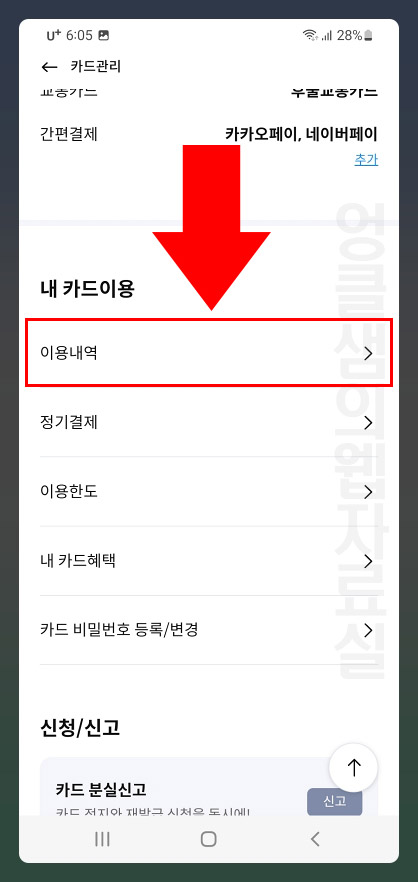 삼성카드 이용 내역