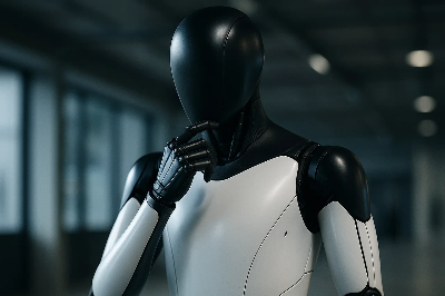 AI(인공지능로봇)이 윤리에 대해 고찰하는 모습