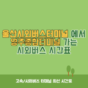 울산시외버스터미널에서 영주종합터미널 가는 시외버스 시간표 최신정보