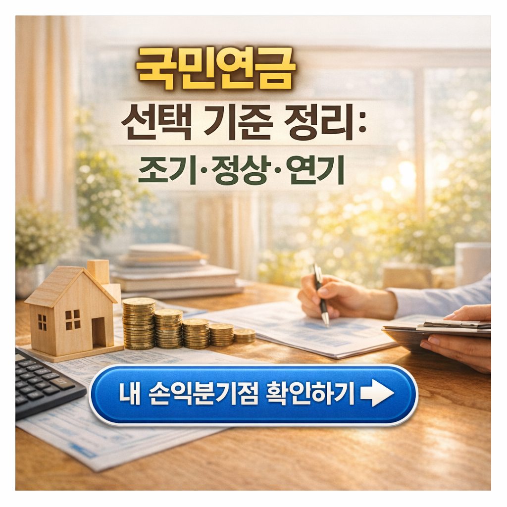 국민연금 조기&middot;정상&middot;연기 수령 선택 기준 정리: A/B/C 시뮬레이션 한눈에