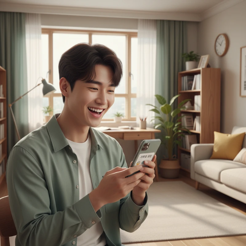 2026년 청년월세지원을 신청하고 기뻐하는 청년의 모습