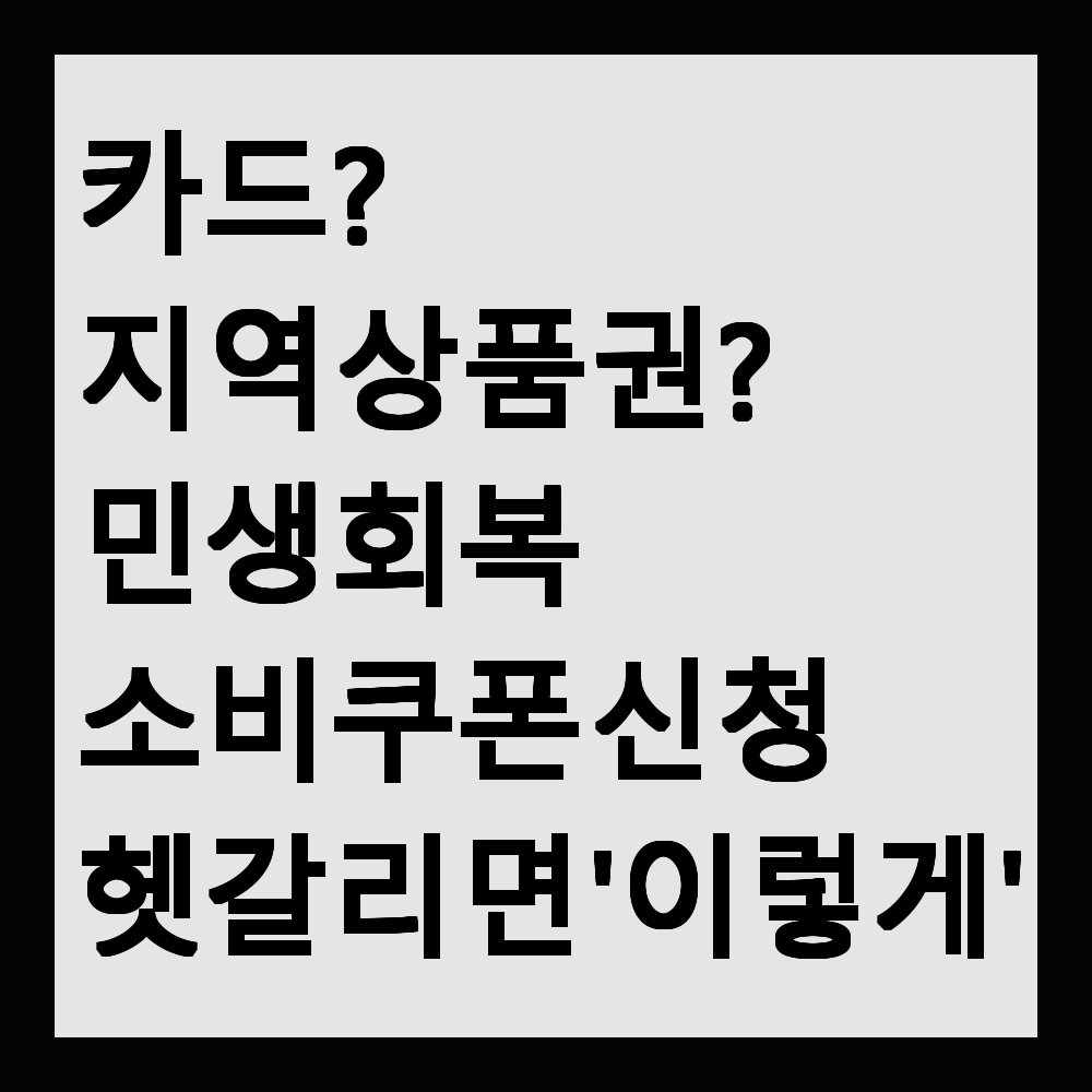 카드? 지역 상품권? 민생회복 소비쿠폰 신청 헷갈리면 '이렇게'