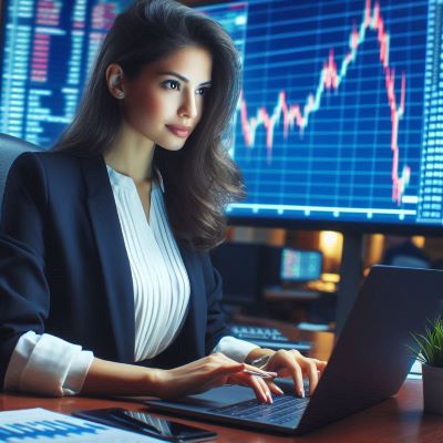 모니터를 주시하는 펀드매니저