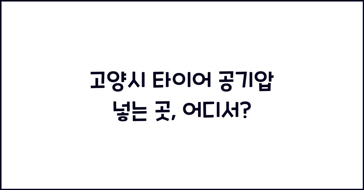 고양시 타이어 공기압 넣는 곳
