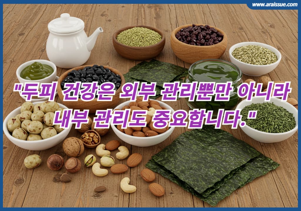 두피 건강은 외부 관리뿐만 아니라 먹는 음식관리도 중요합니다.