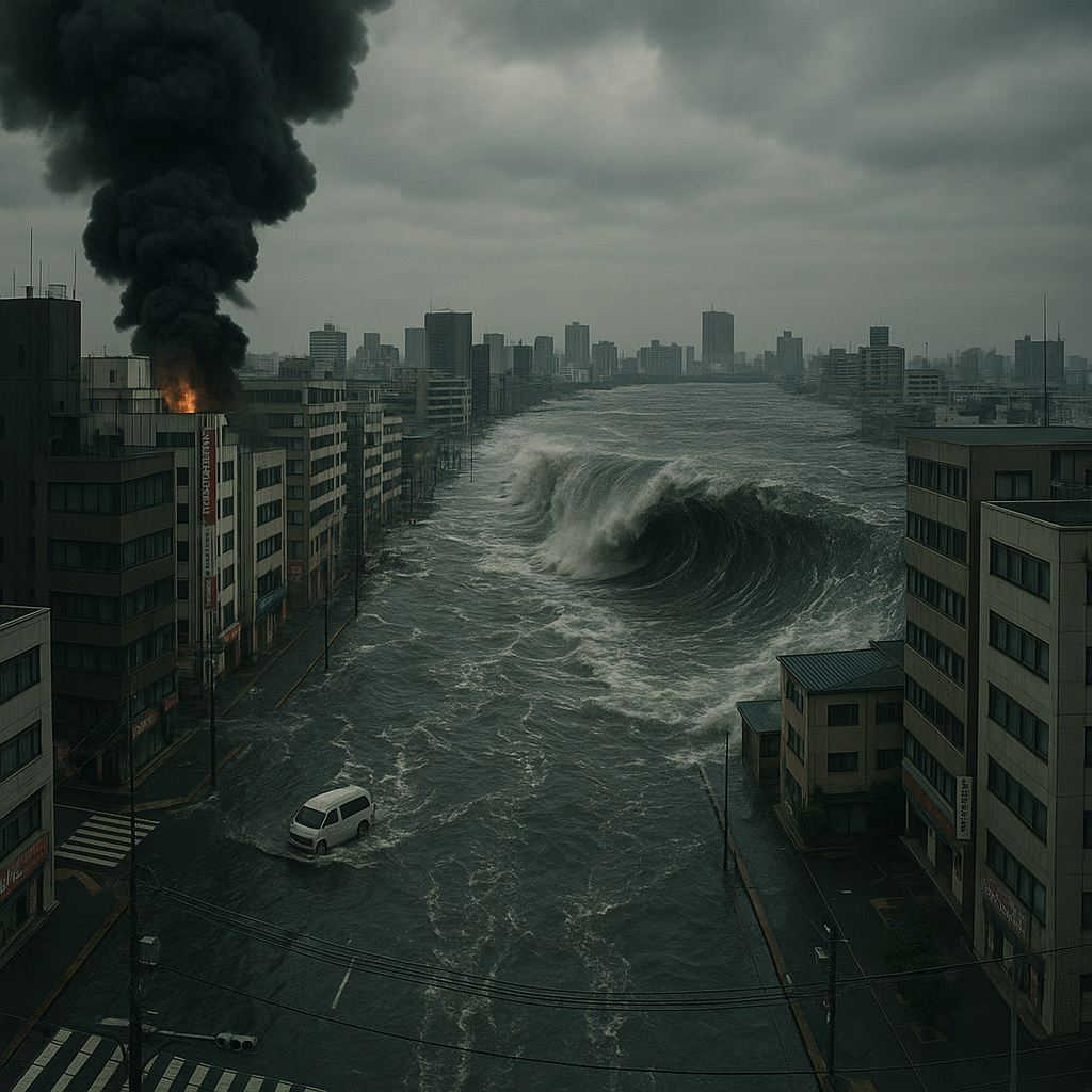 해안가 도심을 덮치는 해일