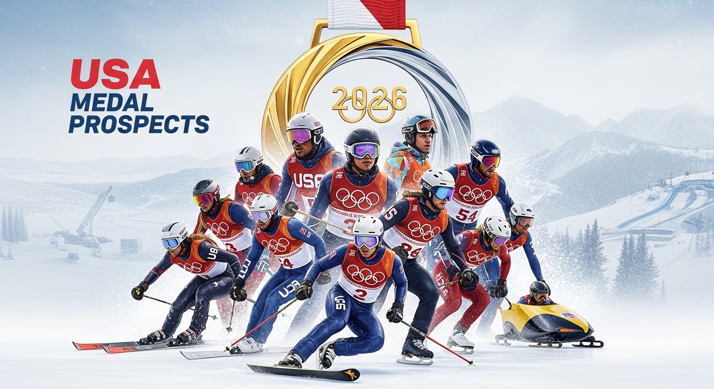 2026 밀라노 동계 올림픽을 준비하는 미국 국가대표 선수들의 열정적인 모습과 금메달 획득 시나리오 설명 이미지