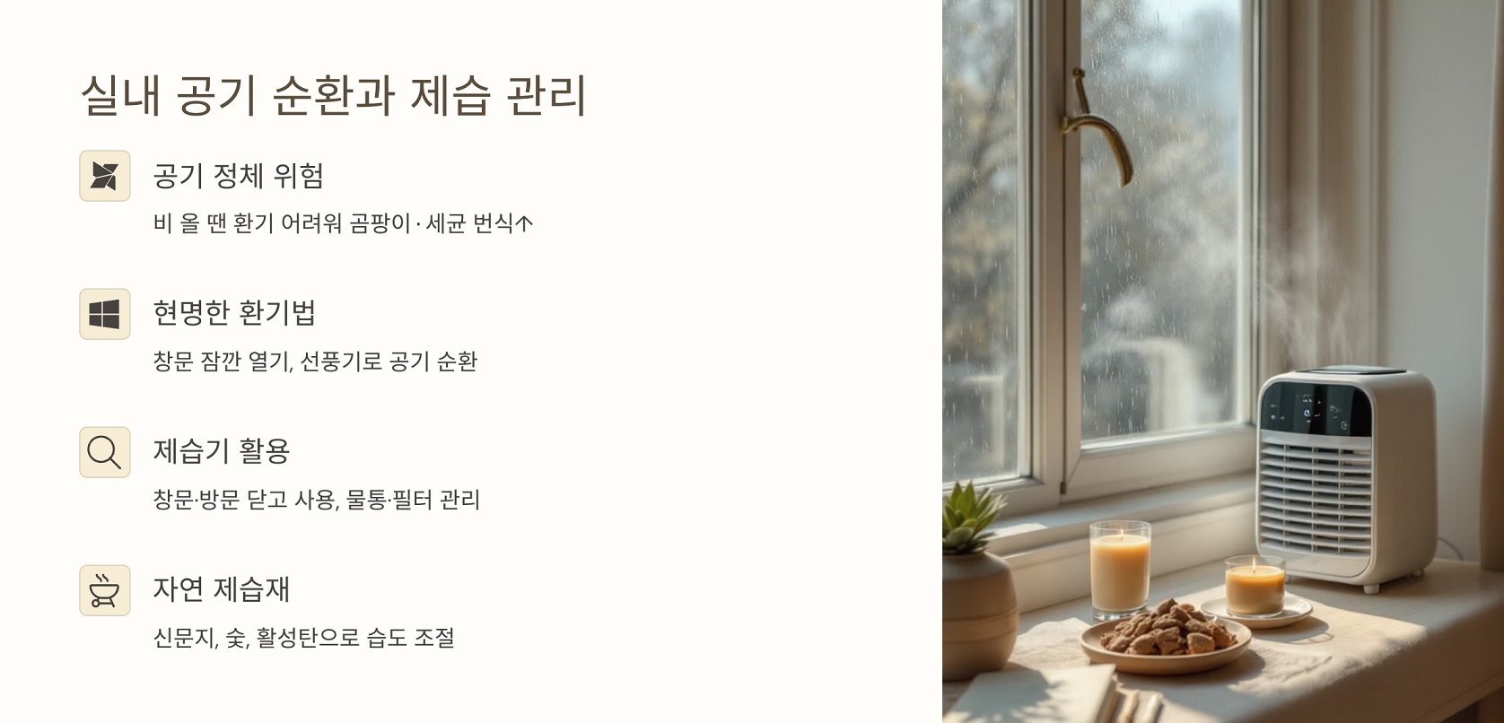 실내 공기 순환과 제습 관리