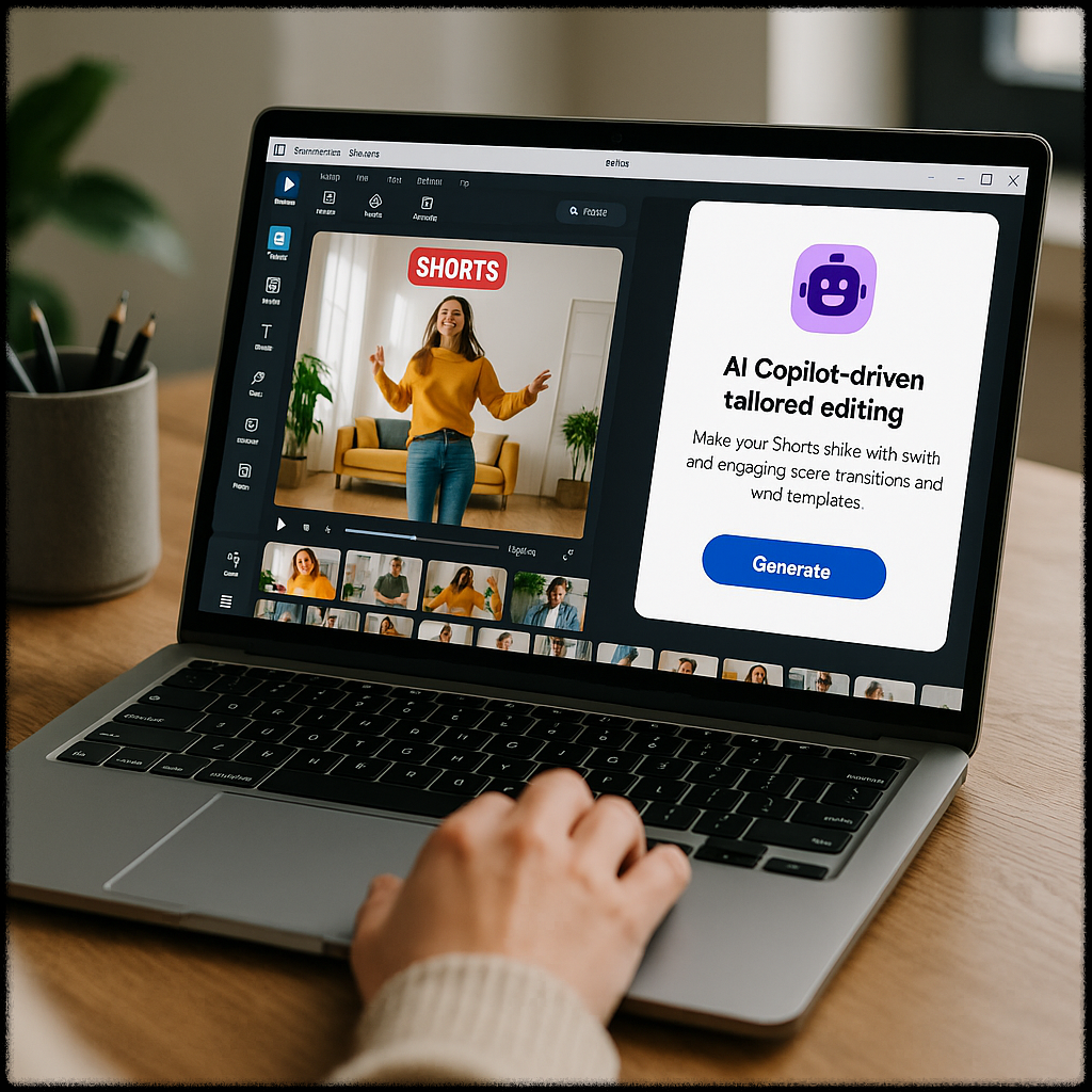 쇼츠 영상 편집 중인 크리에이터의 모습