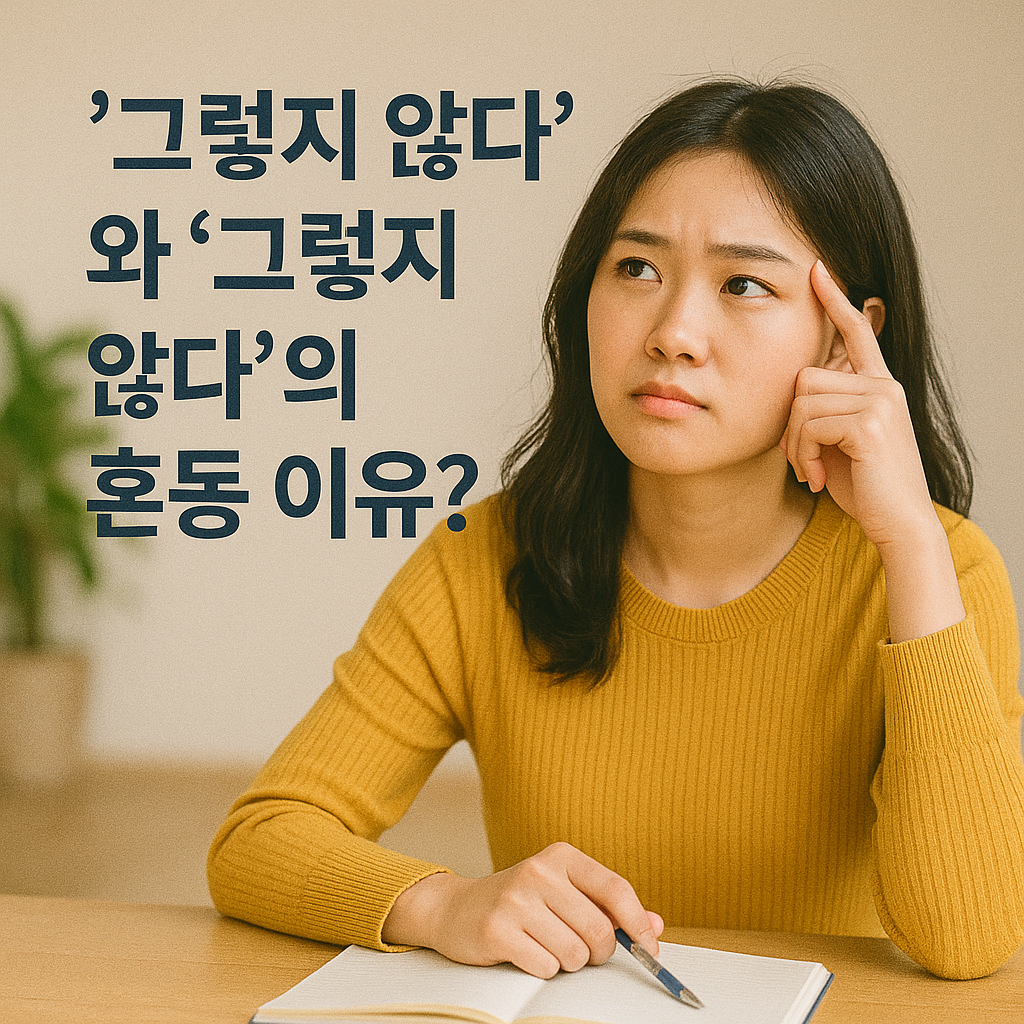 그렇지 않다와 그렇지않다의 혼동이유