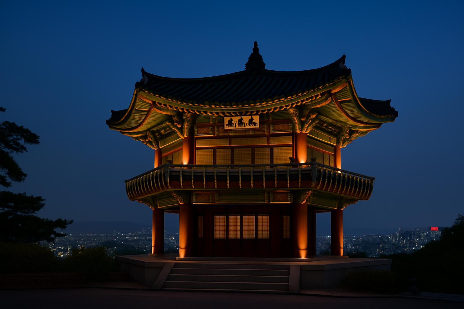 북악스카이웨이 팔각정 야경 전경