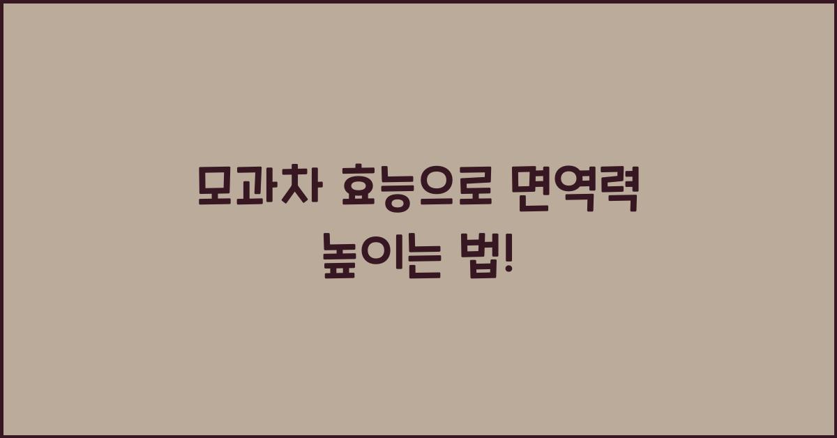 모과차 효능