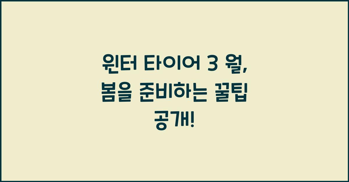 윈터 타이어 3 월