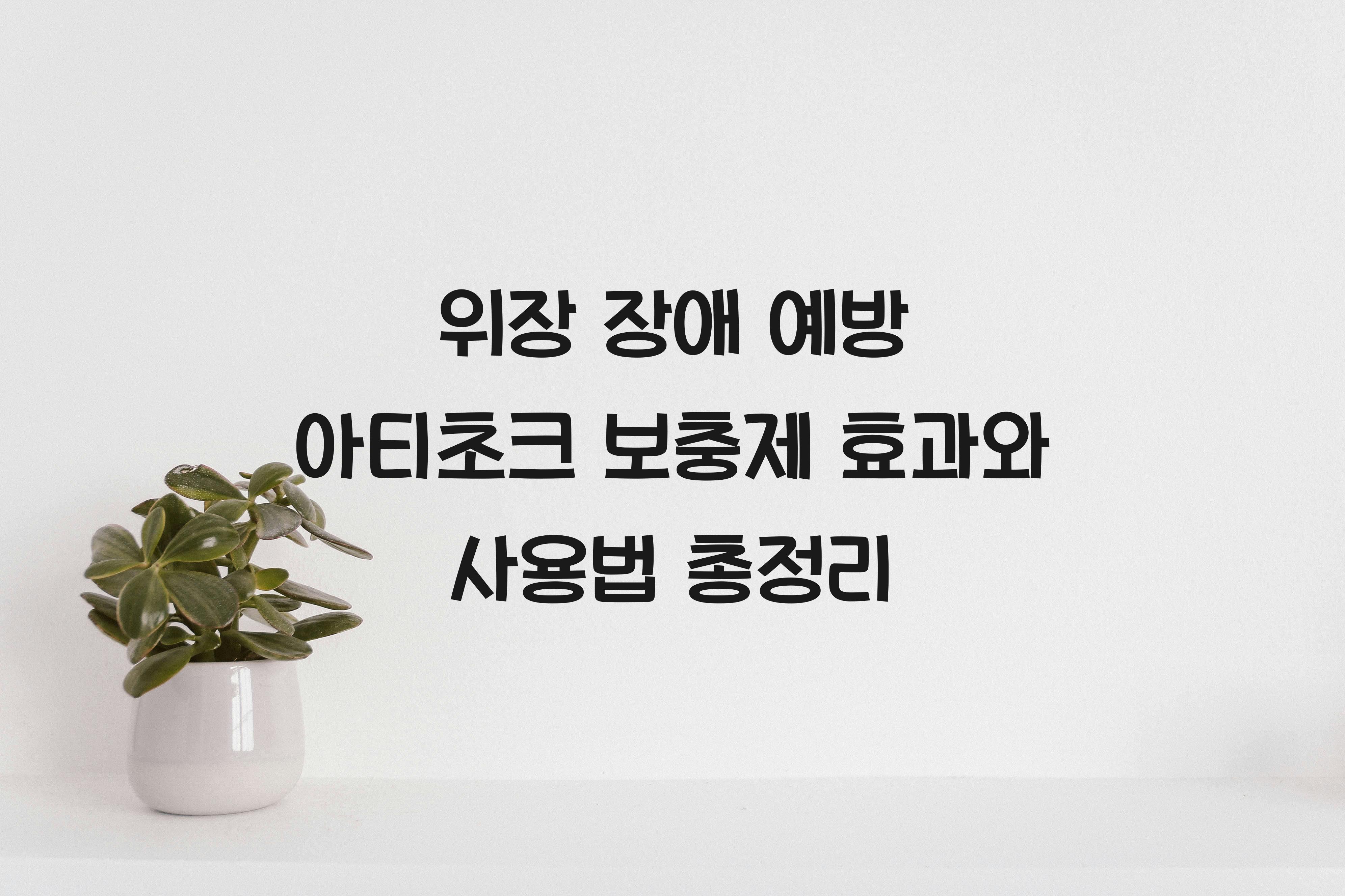 위장 장애 예방 아티초크 보충제