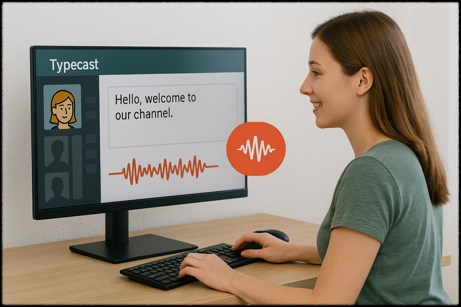 Typecast를 활용해 음성을 생성 중인 사용자 모습