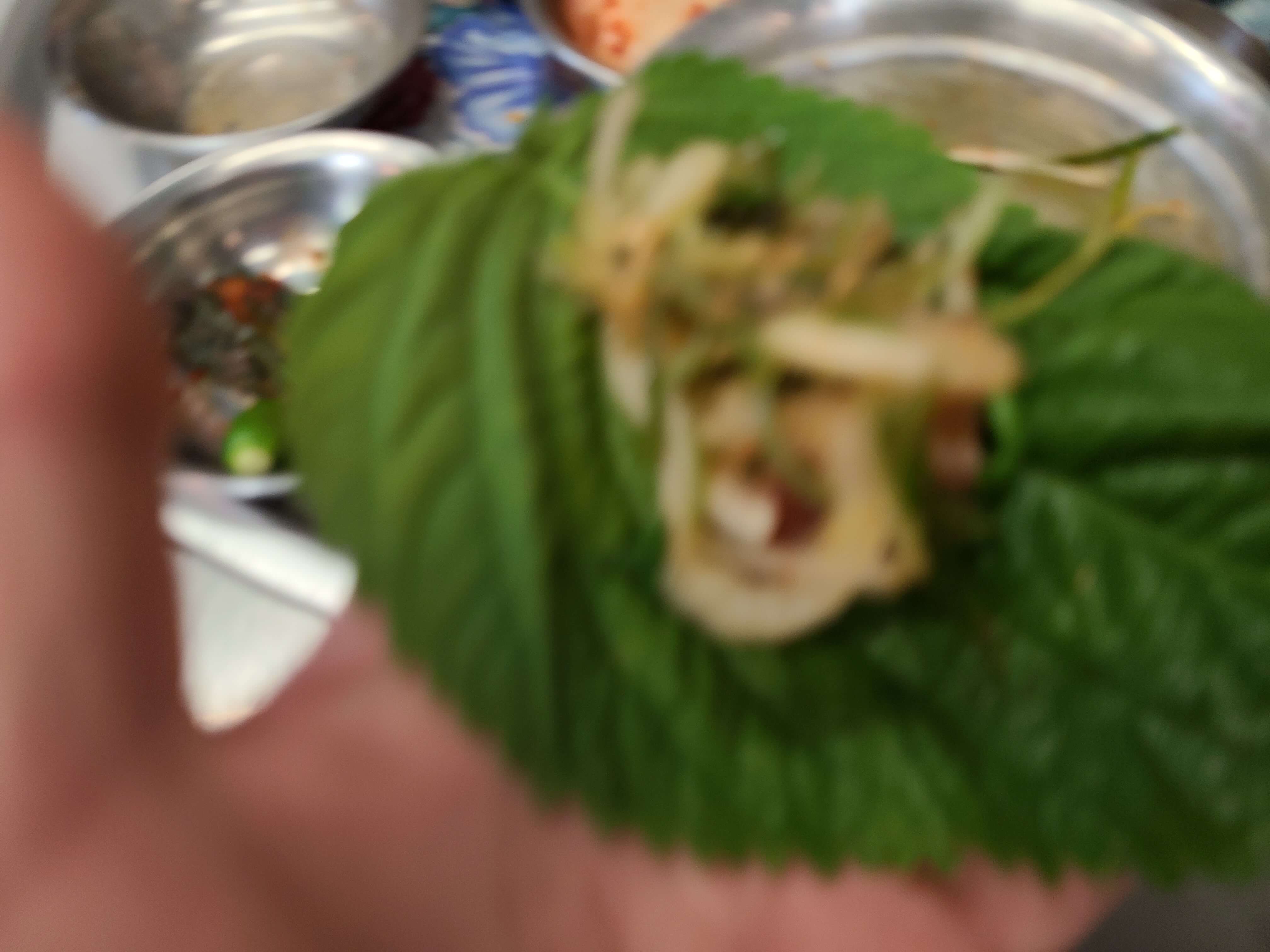 초점은 나갔지만 대충 쌈 싸먹는 사진