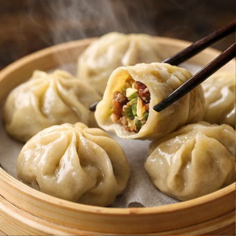 충주자유시장 매운만두,감자만두, 시래기 순대국밥, 사과도넛, 초콜릿도넛