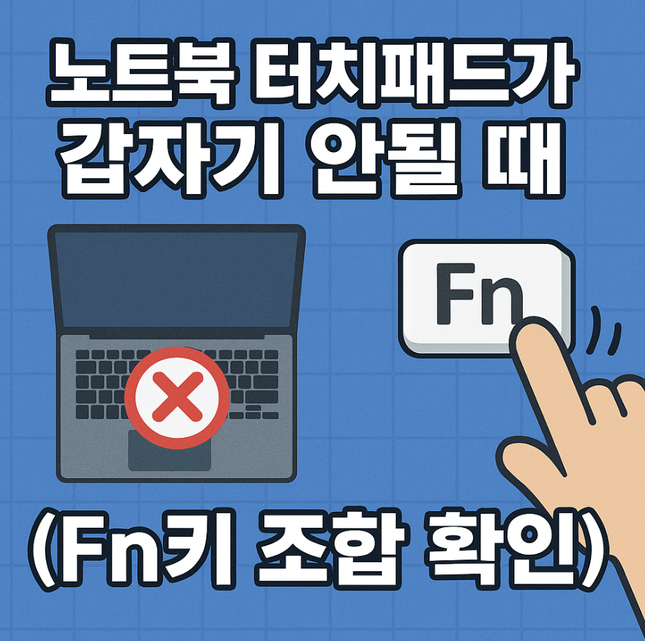 노트북 터치패드가 갑자기 안될 때 (Fn키 조합 확인)