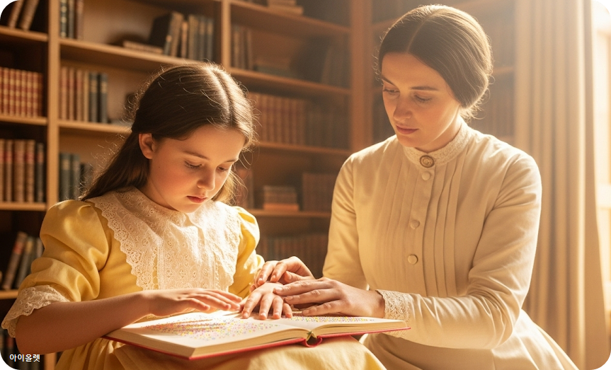 책을 손끝으로 읽는 헬렌