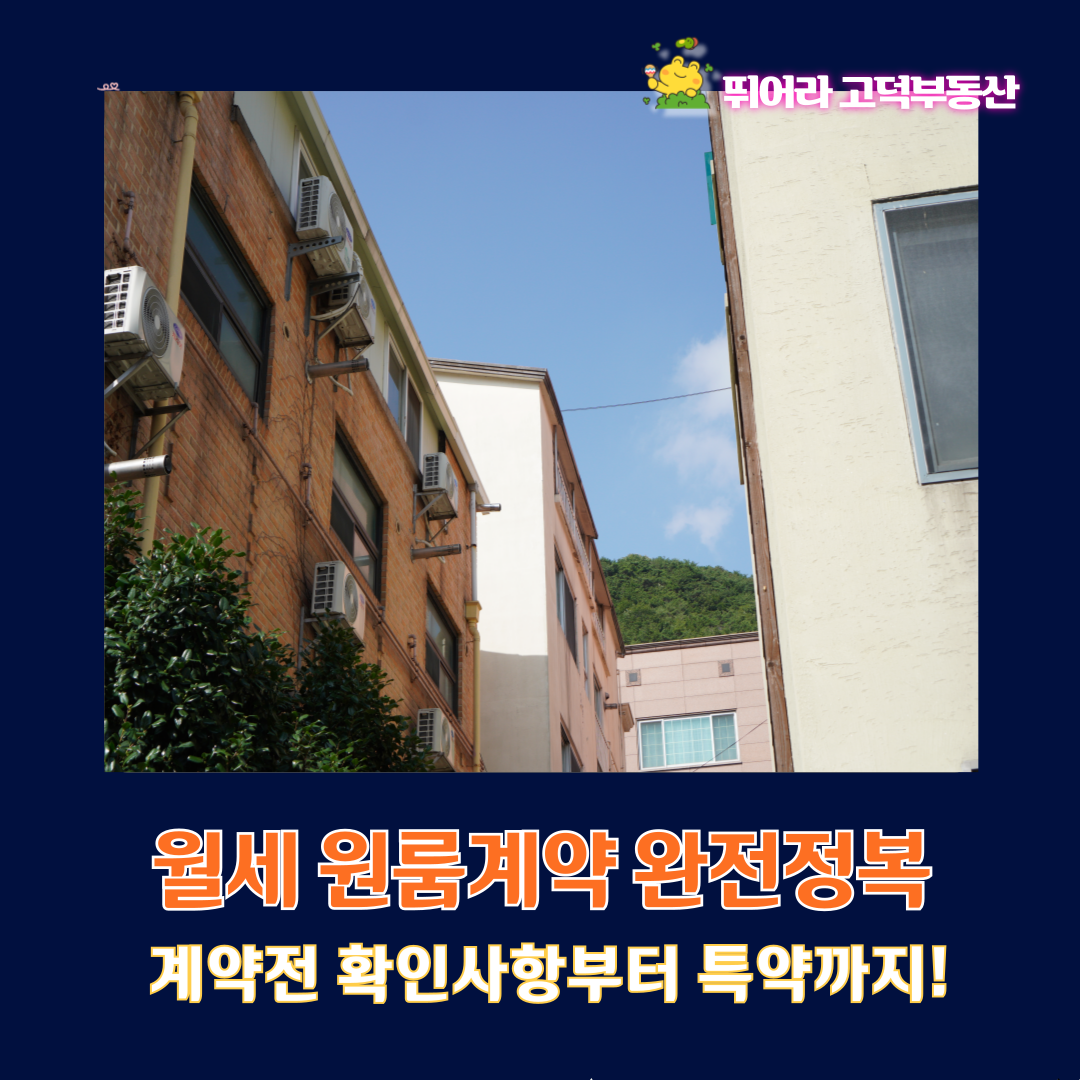 원룸 월세계약 완전정복