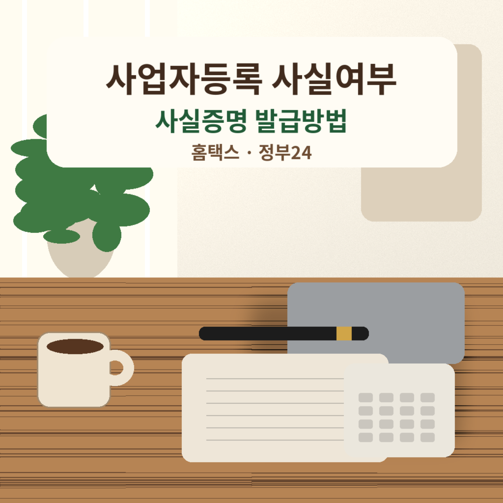 사업자등록사실여부 사실증명 발급방법 대표 이미지
