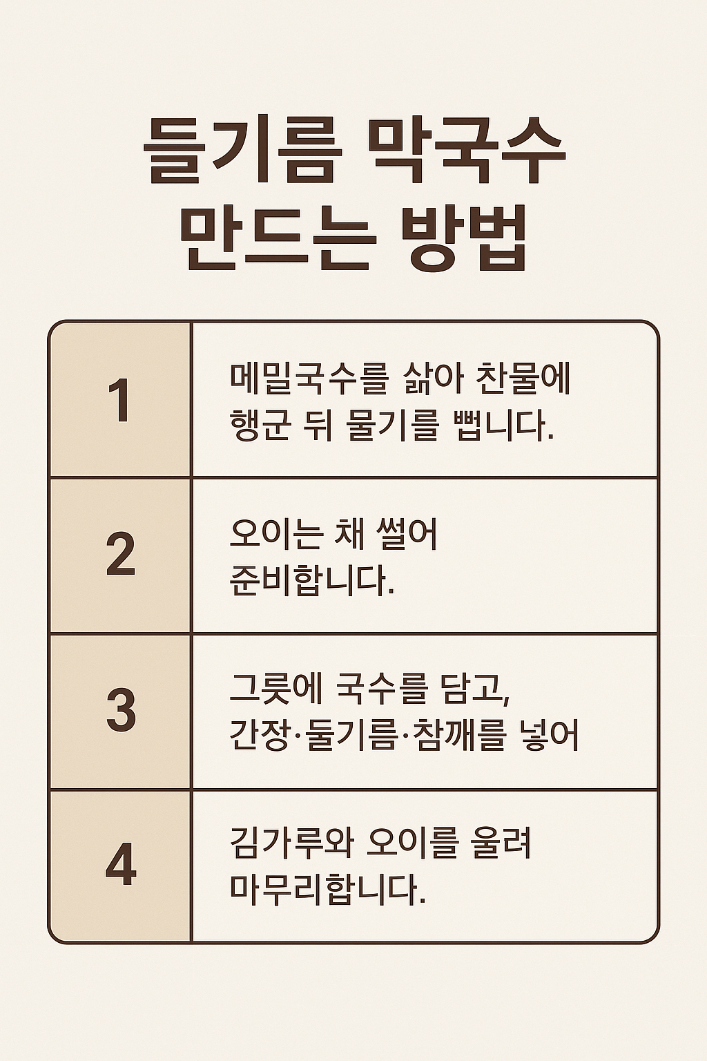 들기름 막국수 레시피