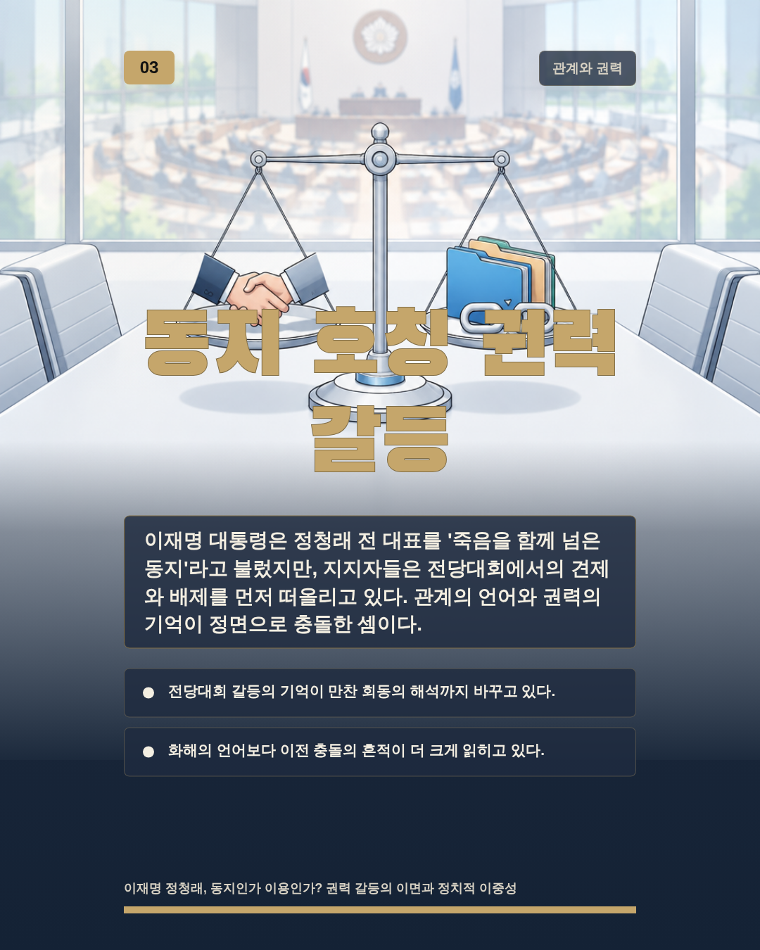 동지 호칭 권력 갈등