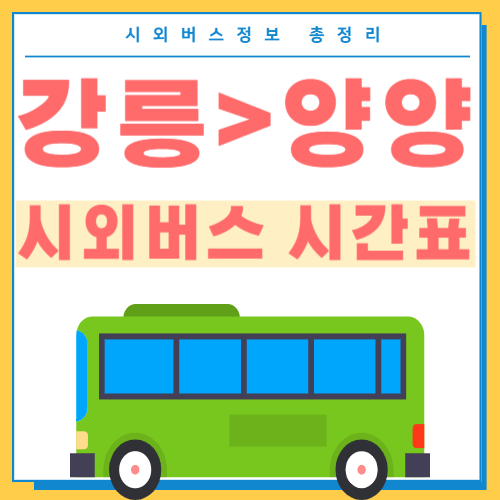 강릉에서 양양 시외버스 터미널 시간표 썸네일
