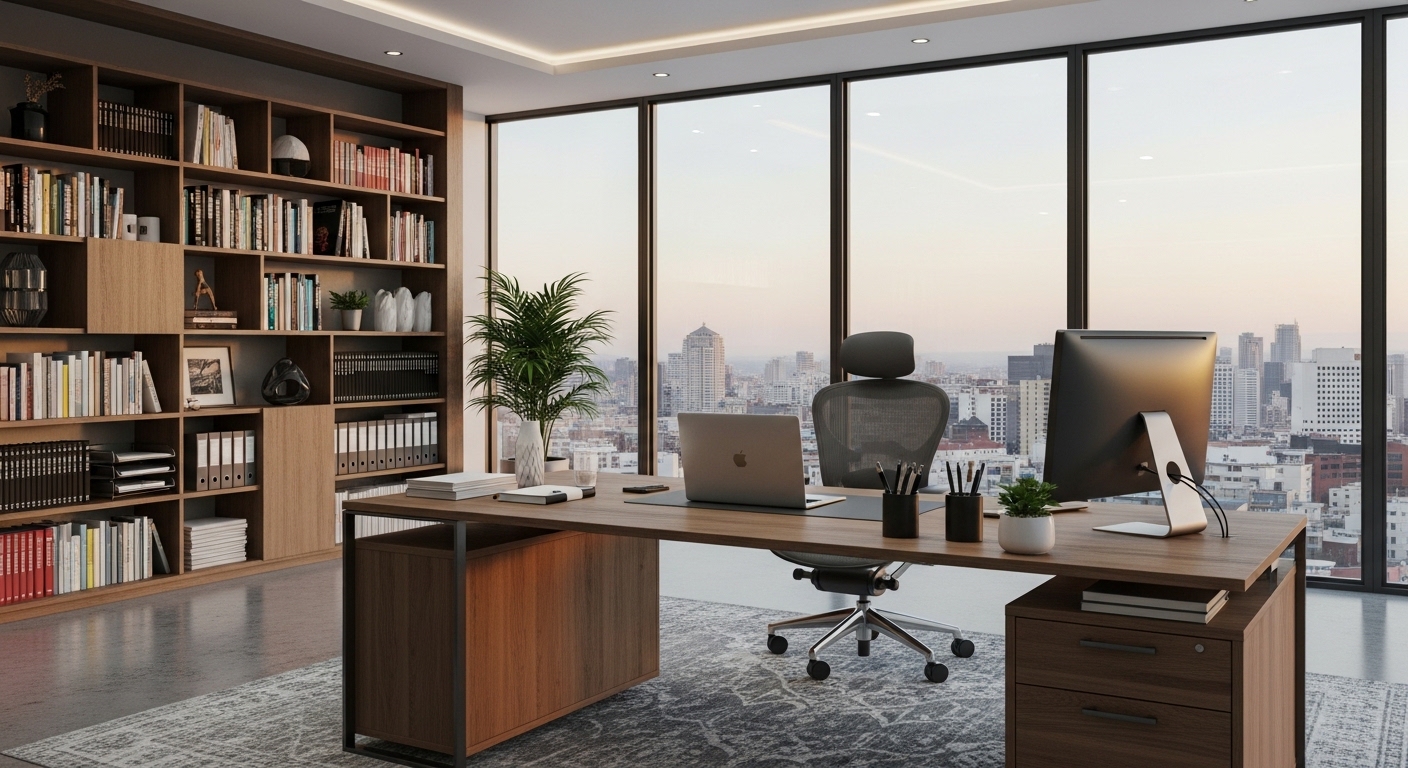 업무처리 후 퇴근한 사무실 이미지