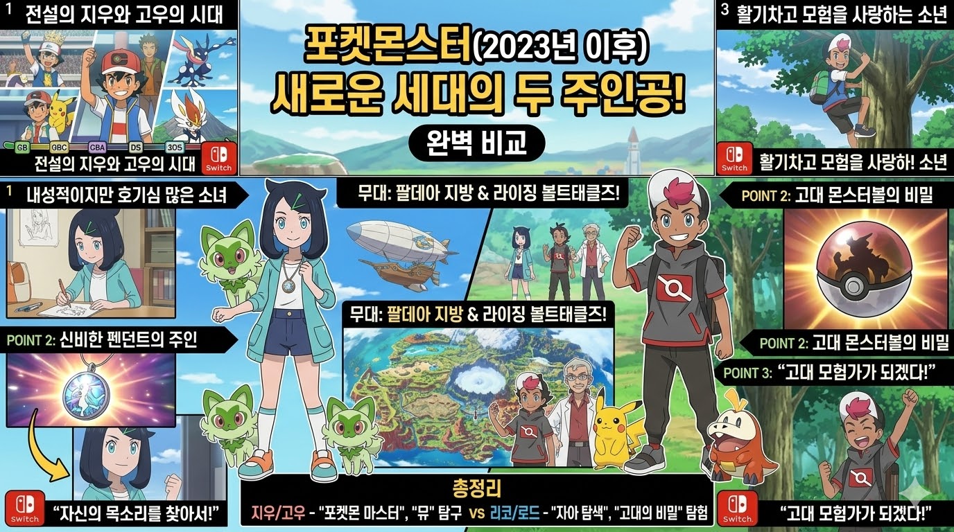 포켓몬스터W 이후부터는 새 주인공으로 바뀝니다