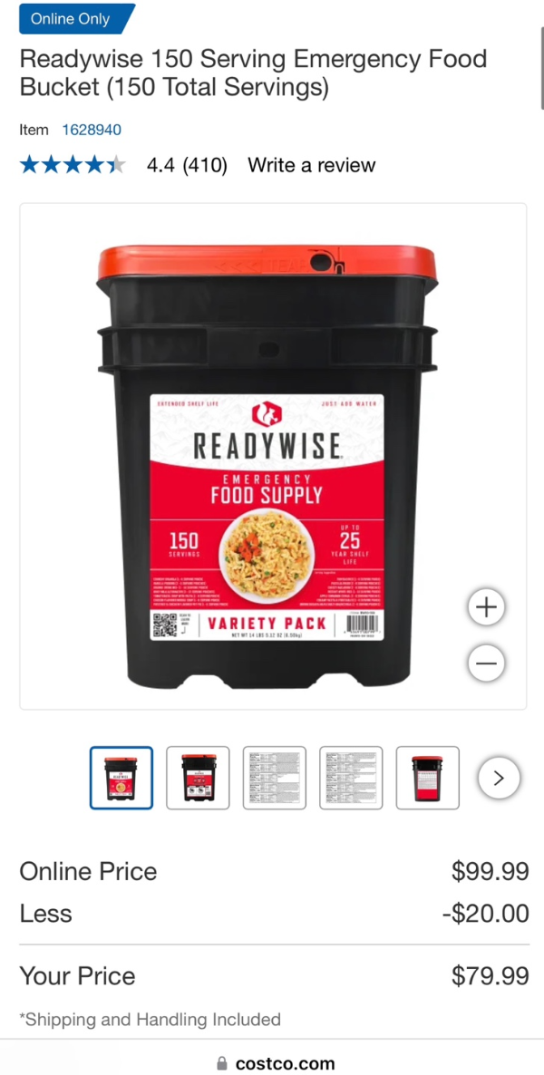 코스트코150인용지구멸망대비식량 키트