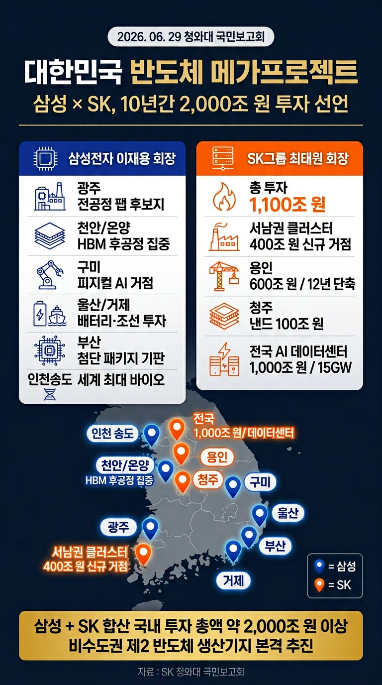 호남 반도체 투자, 서남권 투자 위치, 금액, 이재용, 최태원 발표, 반응, 논란, 일정, 가능성 및 향후 전망