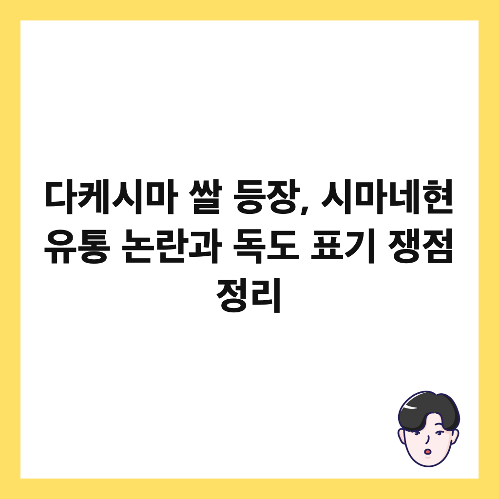 다케시마 쌀 등장, 시마네현 유통 논란과 독도 표기 쟁점 정리 썸네일