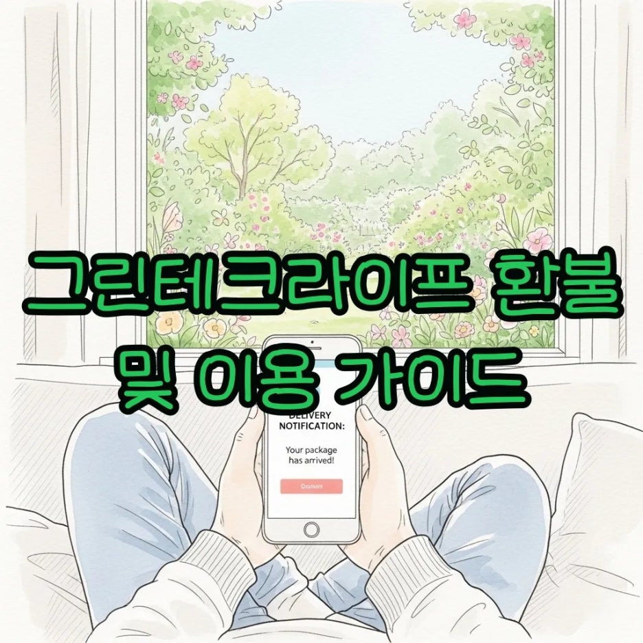 스마트폰을 보며 배송 소식을 기다리는 평온한 일상