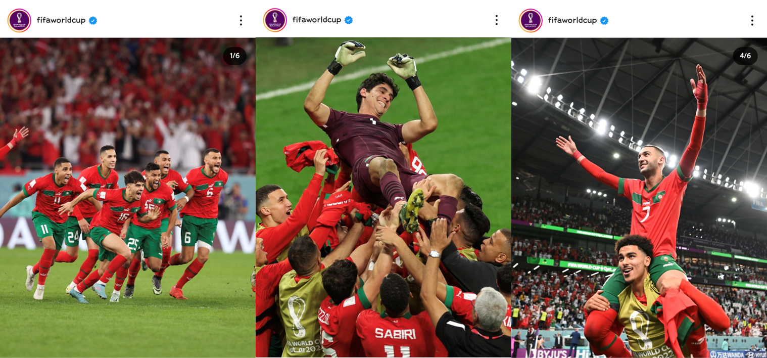 FIFA Worldcup 공식 SNS 모로코 8강 진출