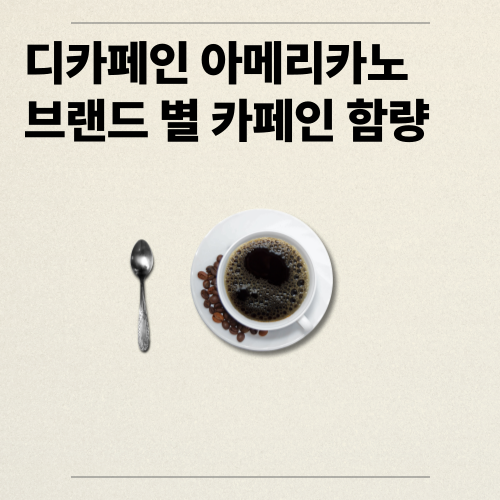 디카페인 아메리카노 브랜드 별 카페인 함량