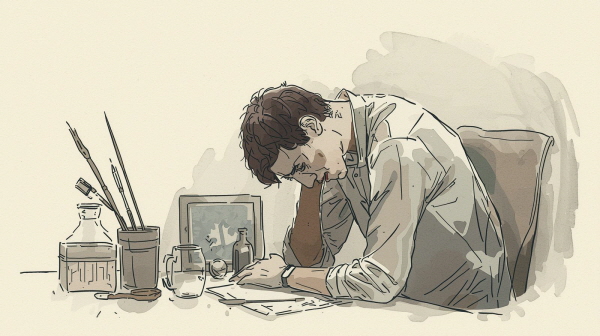 주변 사람들은 INTJ의 죄책감을 바로 알아차리기 어렵습니다. 대신 갑자기 더 예민해지거나, 기준이 더 엄격해지는 모습으로 그 변화를 느끼게 됩니다에 관한 그림
