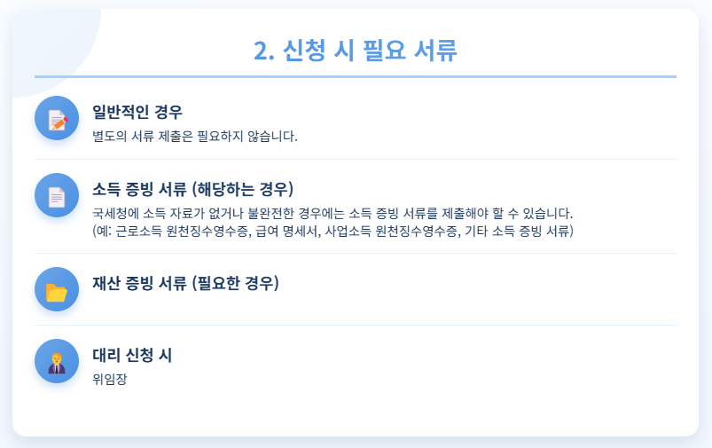 근로장려금 신청시 필요서류