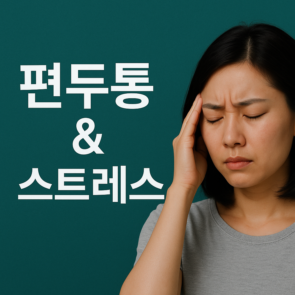 스트레스로 인해 편두통을 겪는 여성 이미지