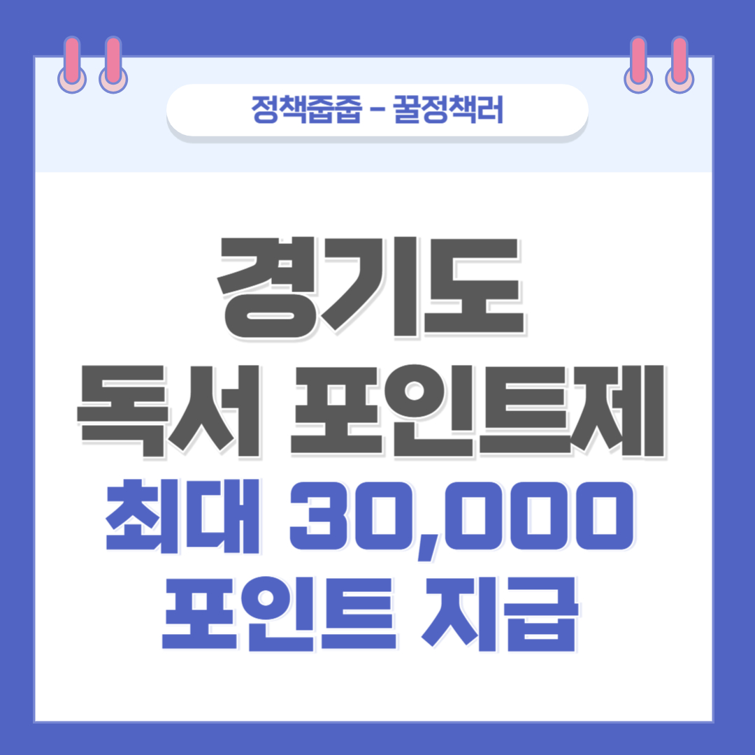 경기도 독서포인트제, 최대 30,000 포인트 지급