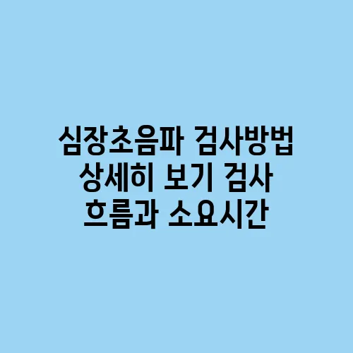 심장초음파 검사방법 상세히 보기 검사 흐름과 소요시간