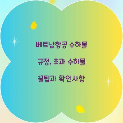 베트남항공 수하물 규정