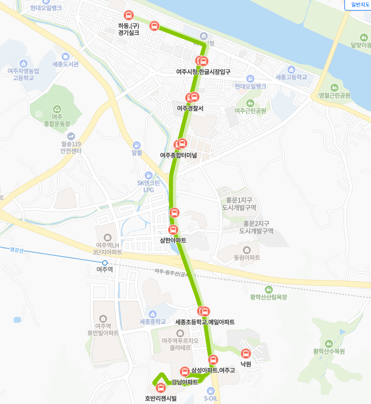 여주-917번-버스-노선-지도